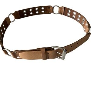 Vintage hipwear women’s brown leather belt with studs size large hippie western